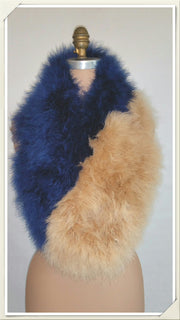 Marabou Feather two-color infinity scarf