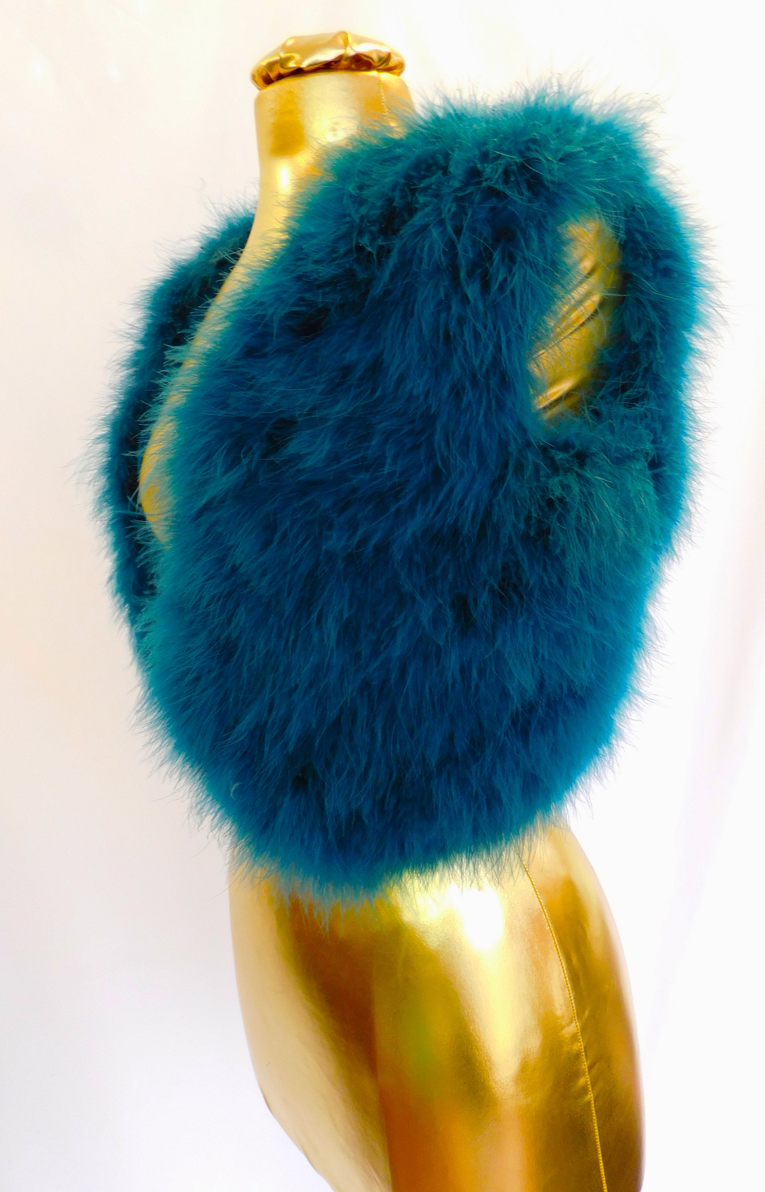 Marabou Feather Crop Vest