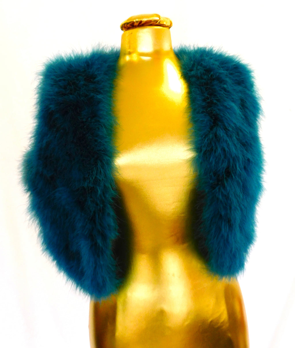 Marabou Feather Crop Vest