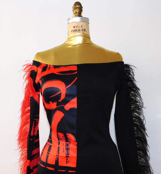 Abstract Midi-Dress