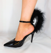 Patent leather and Marabou Feather Shoe