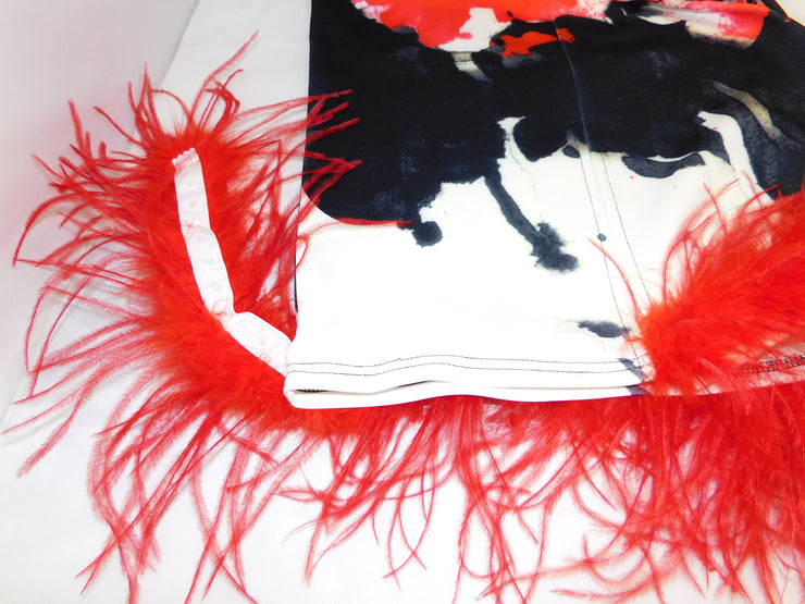 'Rojo-Flora' Pencil Skirt