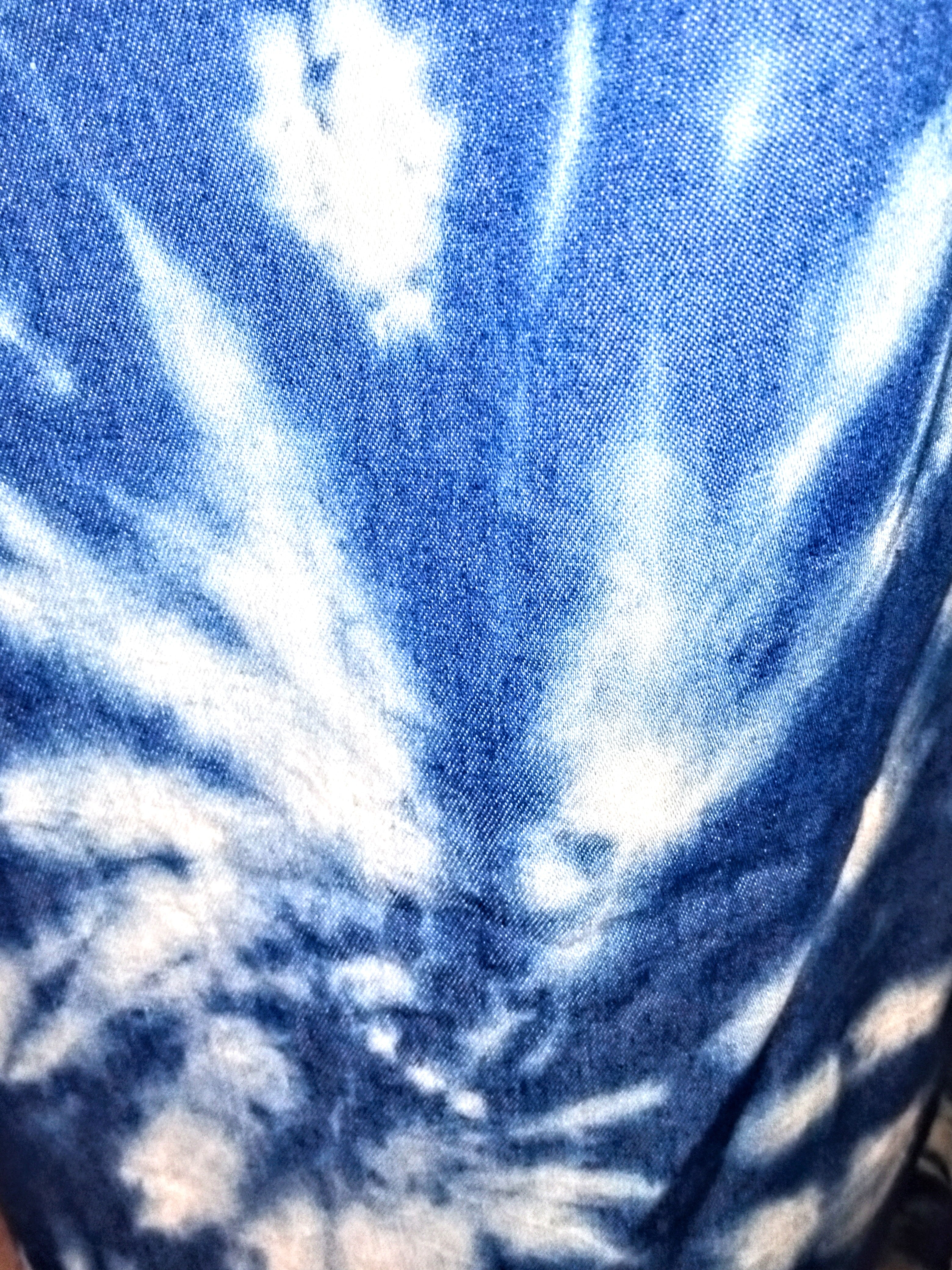 Ostrich Feather fringe Twisted Tie-Dye Denim Tunic