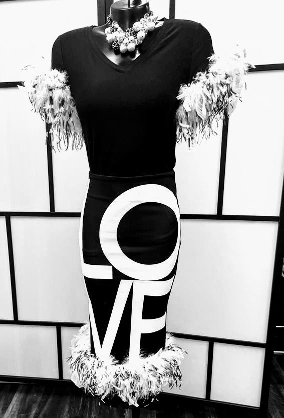 'LOVE' Pencil Skirt