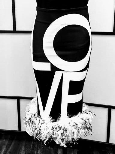 'LOVE' Pencil Skirt