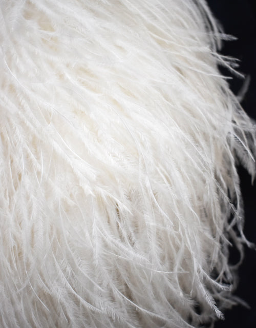 Ostrich Feather Purse with Pearl Beaded Handle