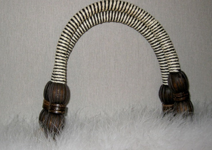 Tiger Marabou Feather Faux Fur Handbag